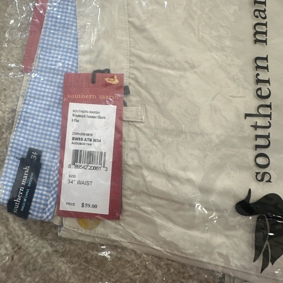 NEW Southern Marsh Men's Windward Summer 8in. Khaki Shorts BNWT - Picture 2 of 5